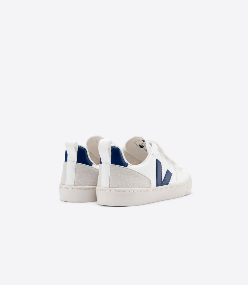 Veja Sneakers Barn - V-10 Velcro Cwl - Vita/Blå - 978531-ZKA